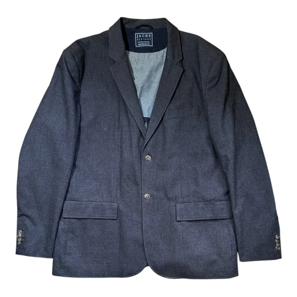 JACHS NY Navy Blazer Sports Coat Suit Jacket Cotton Blend Pockets Dbl Vent XXL - Picture 1 of 12